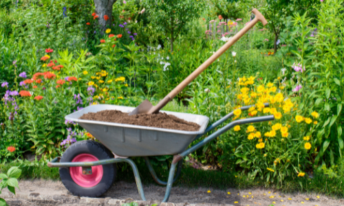 make good compost to spread on your garden with wheel barrel and shovel